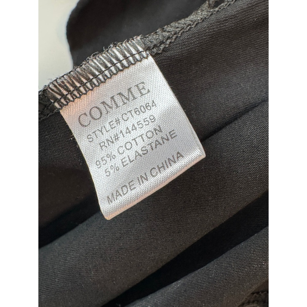 COMME USA Vest Black Acid Wash Asymmetrical Braided Drape Lagenlook L - Picture 4 of 5